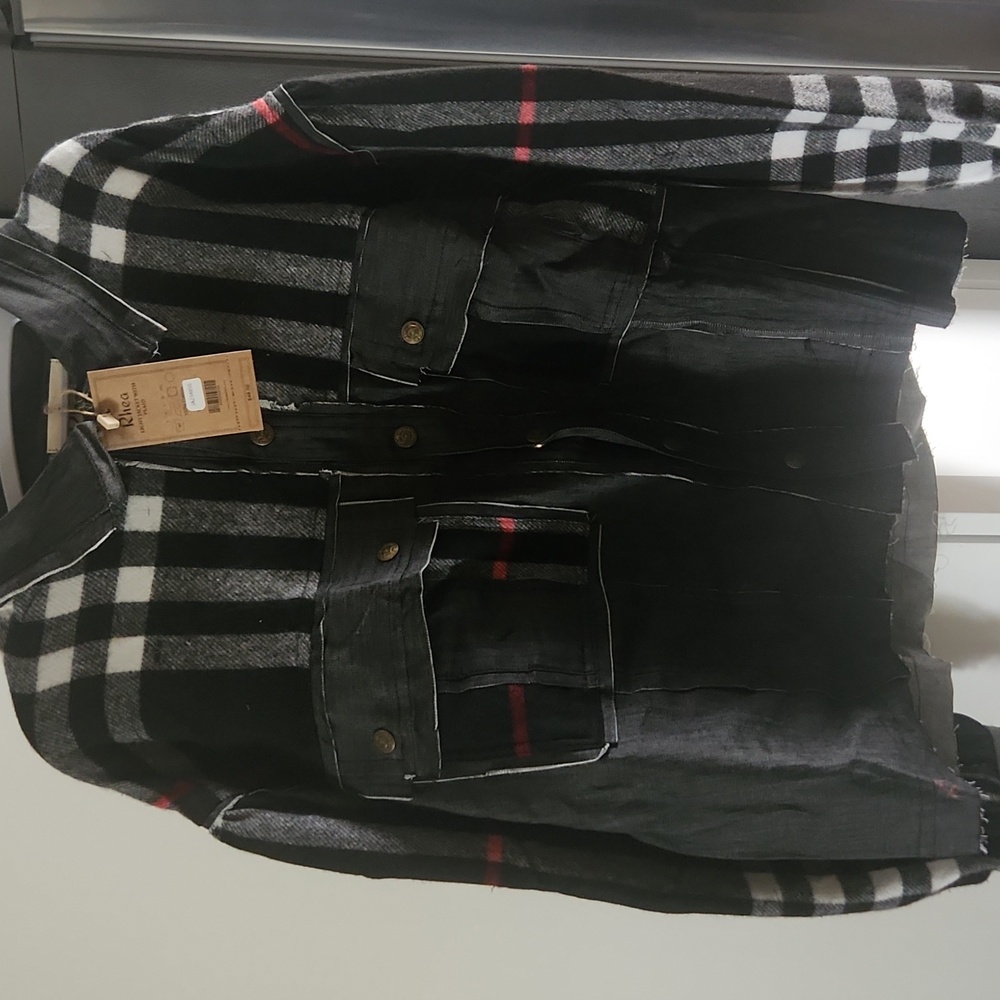 Rhea Plaid/Denim Shirt Jacket